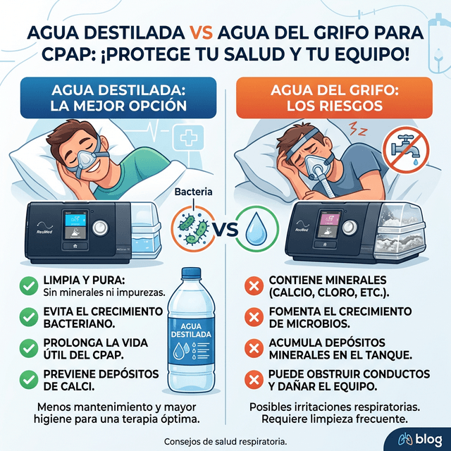 ¿Qué Agua Usar en mi CPAP? Destilada, Bidestilada o Purificada