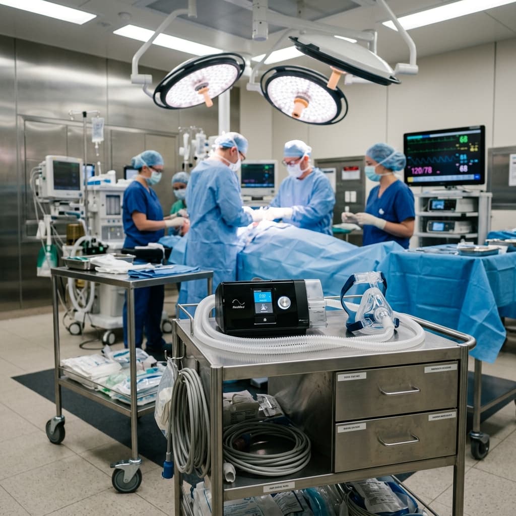 Preparación pre-quirúrgica y equipo CPAP