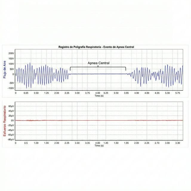 Gráfico de señal de apnea central