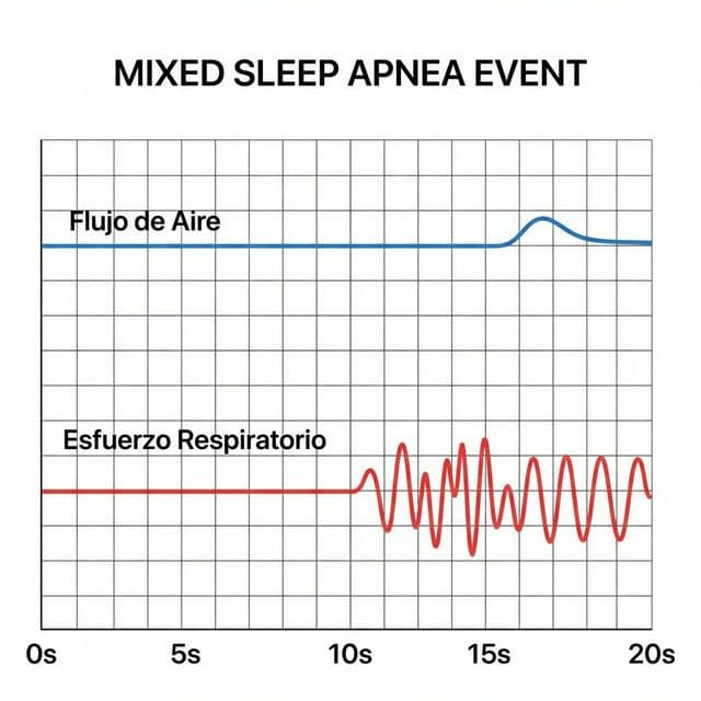 Gráfico de señal de apnea mixta