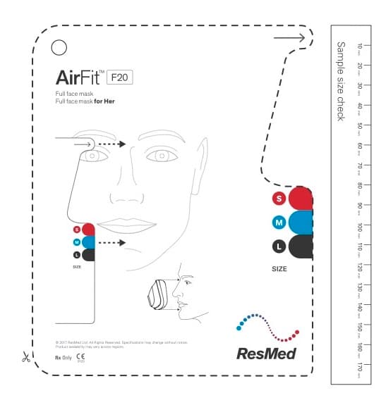 Plantilla de medición ResMed AirFit F20