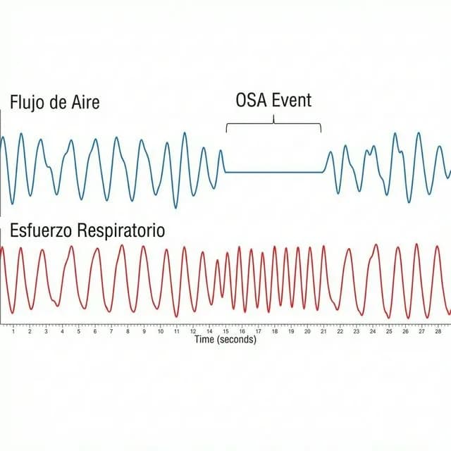 Gráfico de señal de apnea obstructiva